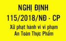 TUYÊN TRUYỀN VỀ AN TOÀN THỰC PHẨM Bài 8: Nghị định số 115/2018/NĐ-CP